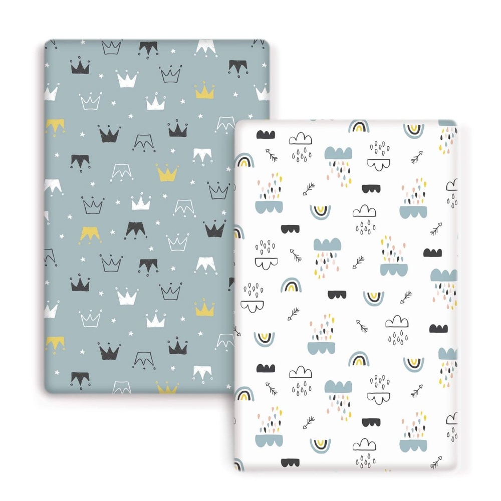 TWO Bundle Pack 'N Play Playard Fitted Sheets